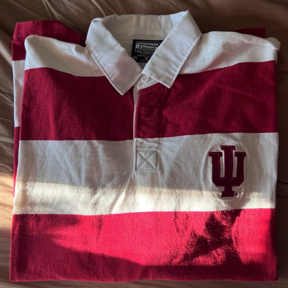 Cream and Crimson Striped Long sleeve